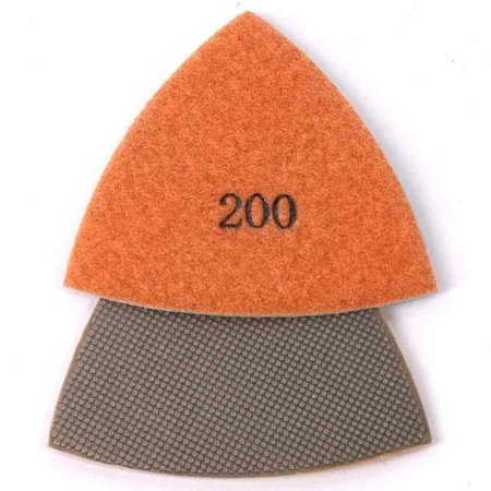 SPECIALTY DIAMOND 200g Electroplated Triangular Diamond Polishing Pad for Oscillating Tools MB1T
